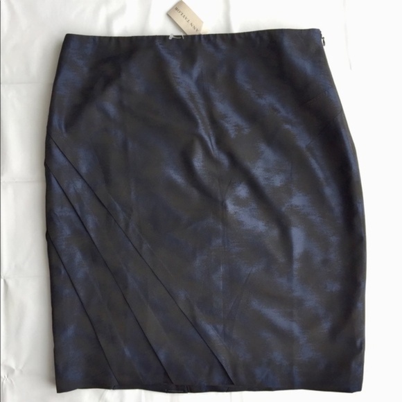 NWT Ann Taylor Blue/Black Pencil Skirt - Picture 1 of 5